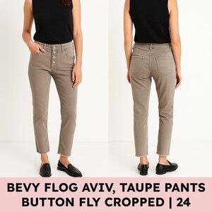 Bevy Flog Aviv Button Fly Crop Pants Neutral French Girl Minimalism Contemporary